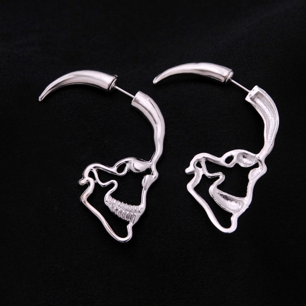 Pair of Skull Profile Earrings - Picture 2 of 5